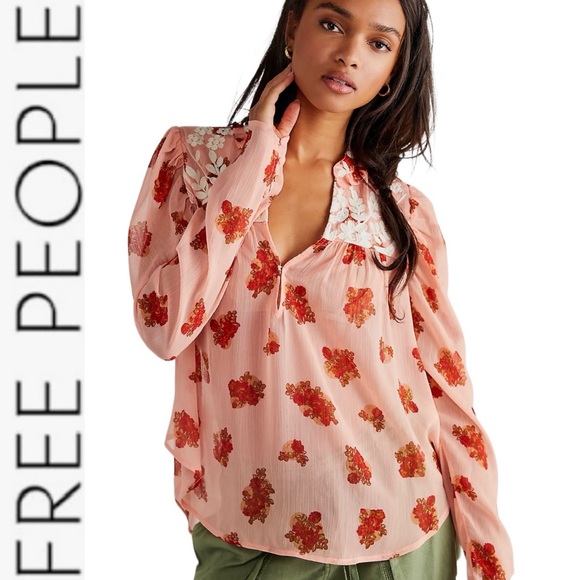 NWOat Free People Patricia Embroidered Blouse xs - Picture 1 of 15